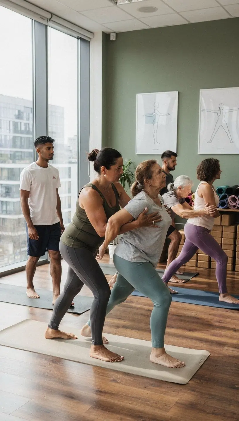 Zdjęcie osoby wykonującej pozycję jogi w idealnym ustawieniu ciała, z zachowaniem prawidłowej postawy.